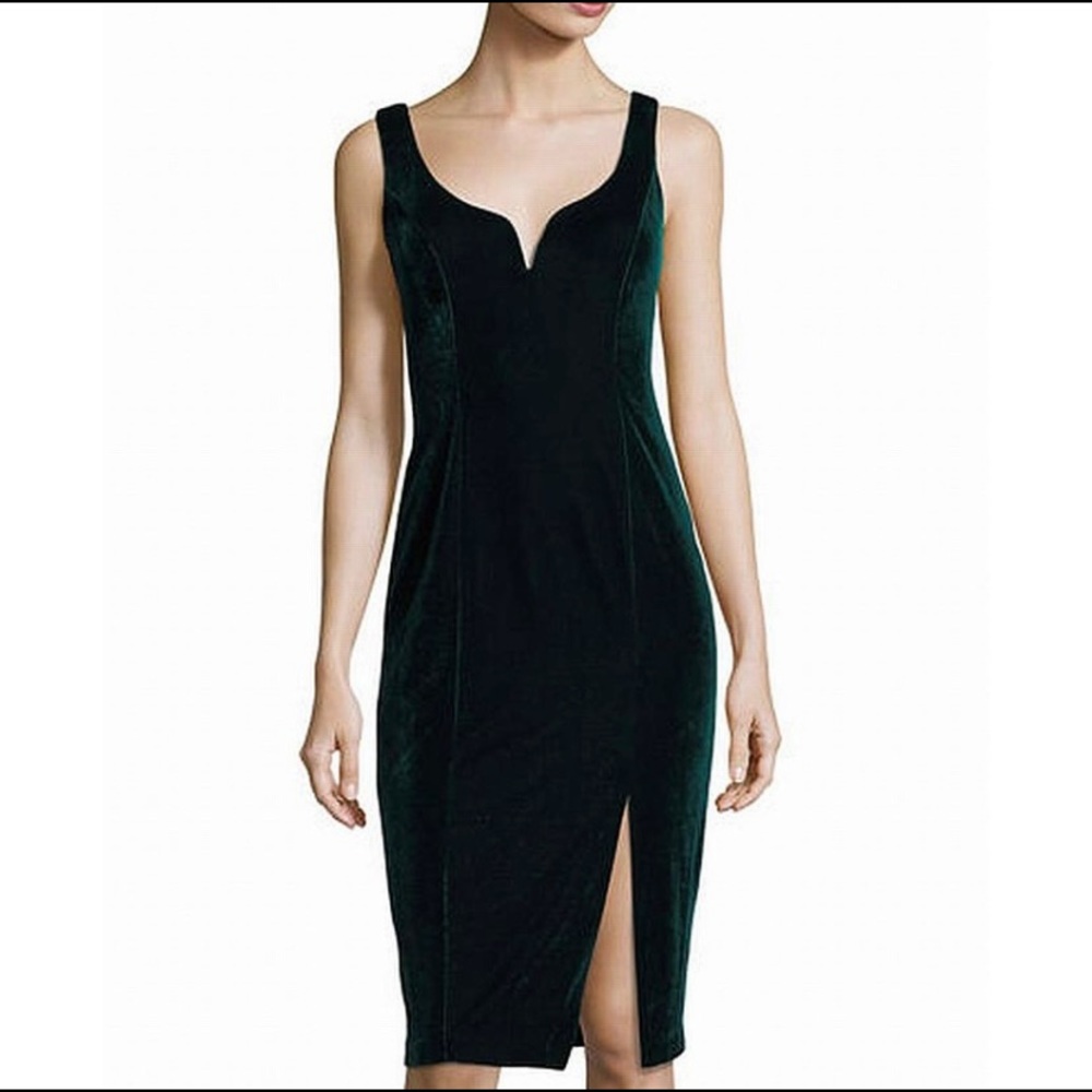 Donna Morgan Green Velvet Dress NWT